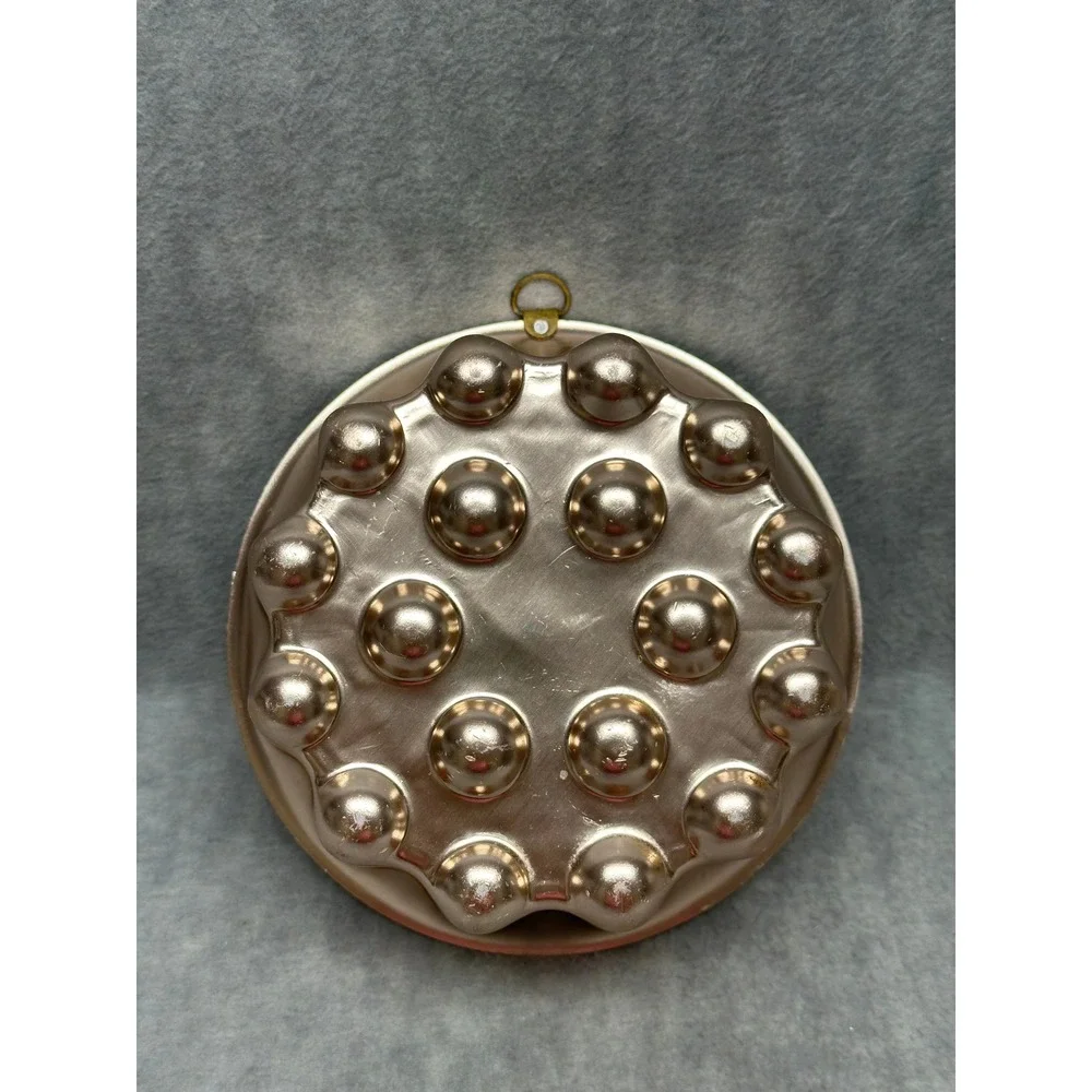 Vintage Jello Mold Copper Tone‎ Scalloped Bubble Pattern Wall Hanging Aluminum